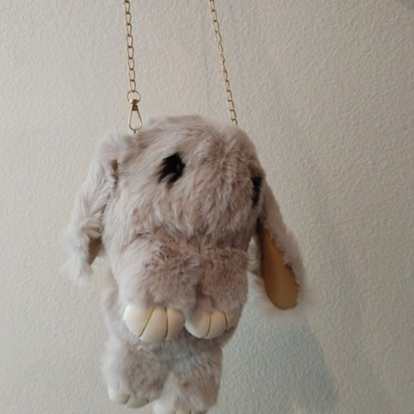 Faux Rabbit Fur Crossbody Handbag Shoulder Bag Great for Easter - Picture 7 of 7